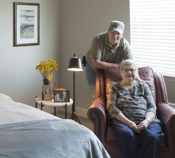 Resident and Son at Pinnacle Assisted Living